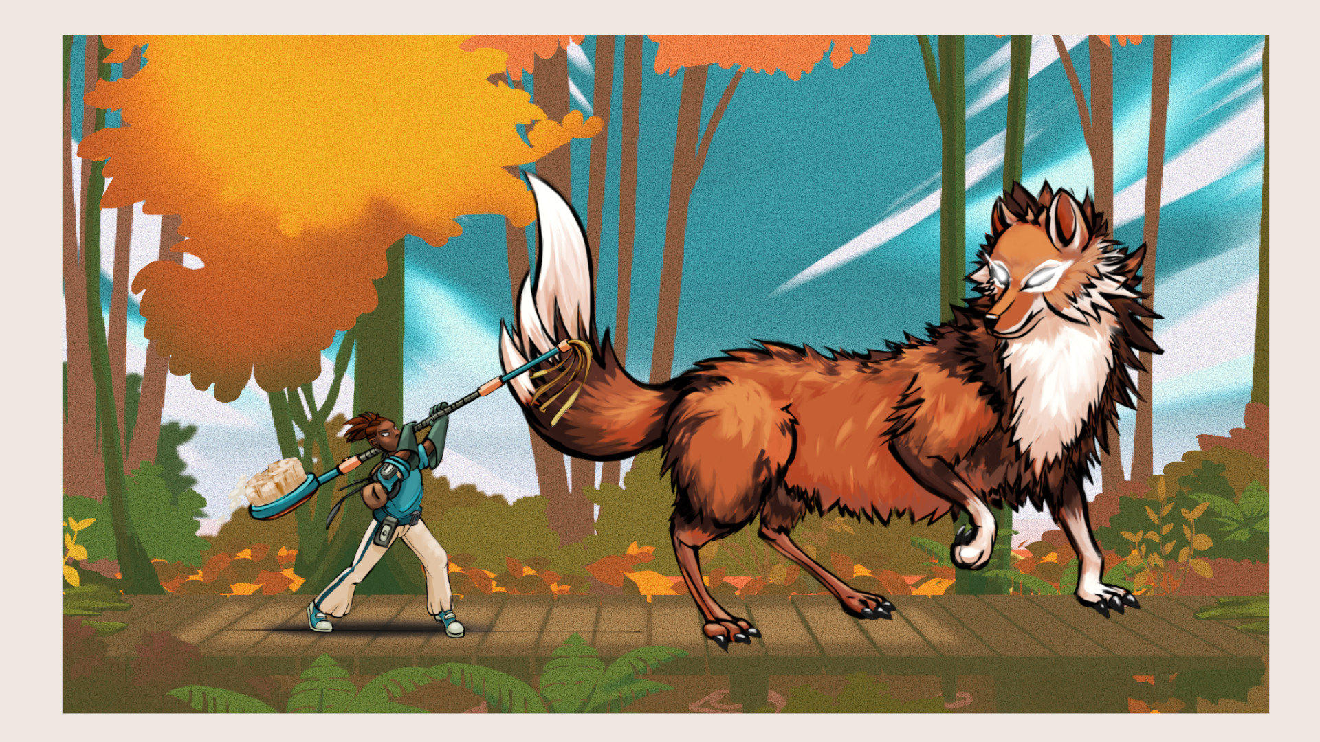 Monique beim Biest reinigen